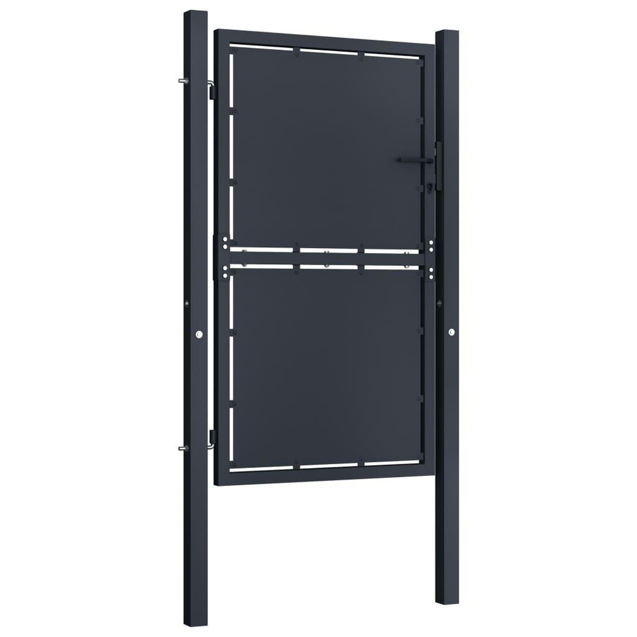 Voir la diapositive 2 : VIDAXL Portail de jardin Acier 100 x 125 cm Anthracite