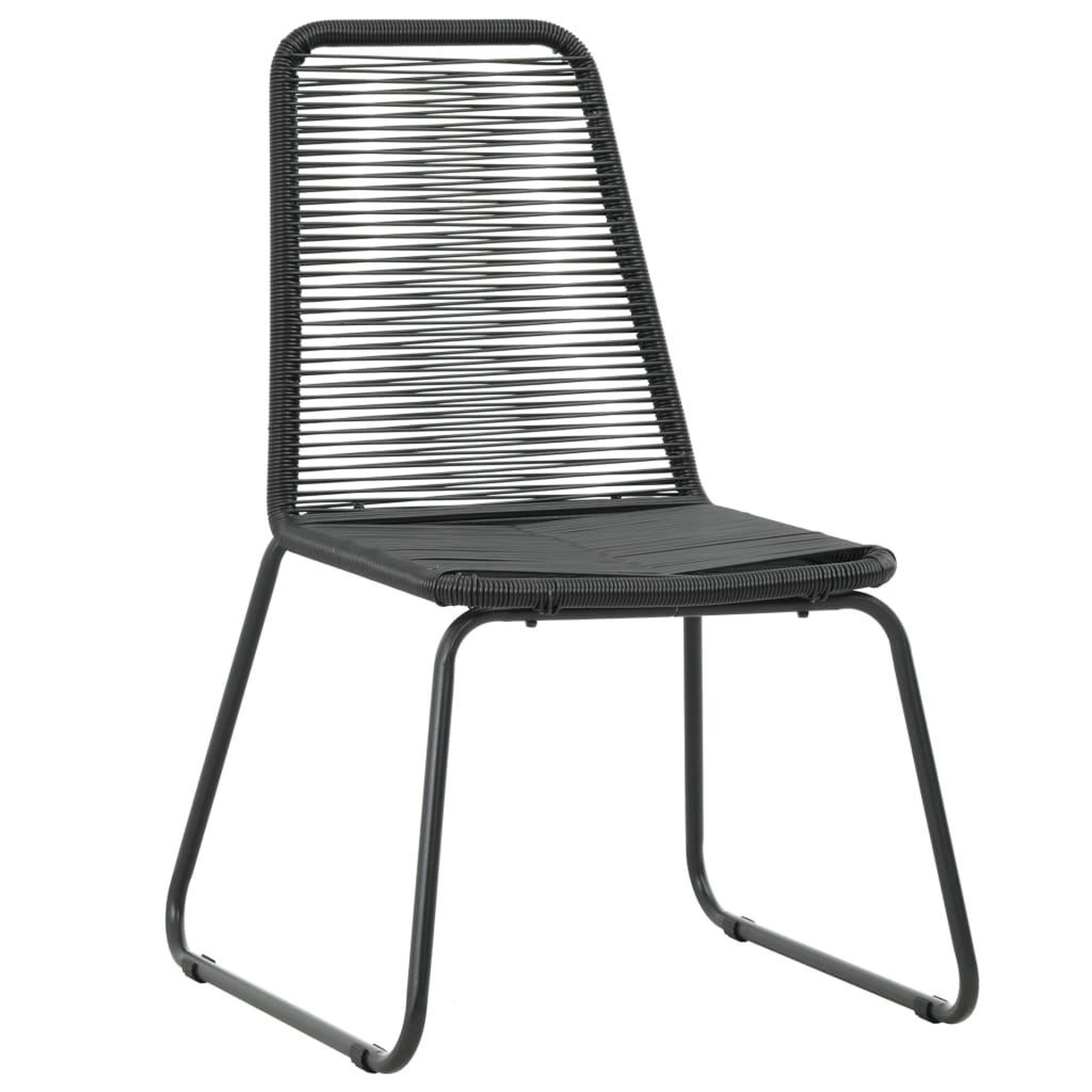 Voir la diapositive 2 : VIDAXL Chaises d'exterieur lot de 2 Resine tressee Noir