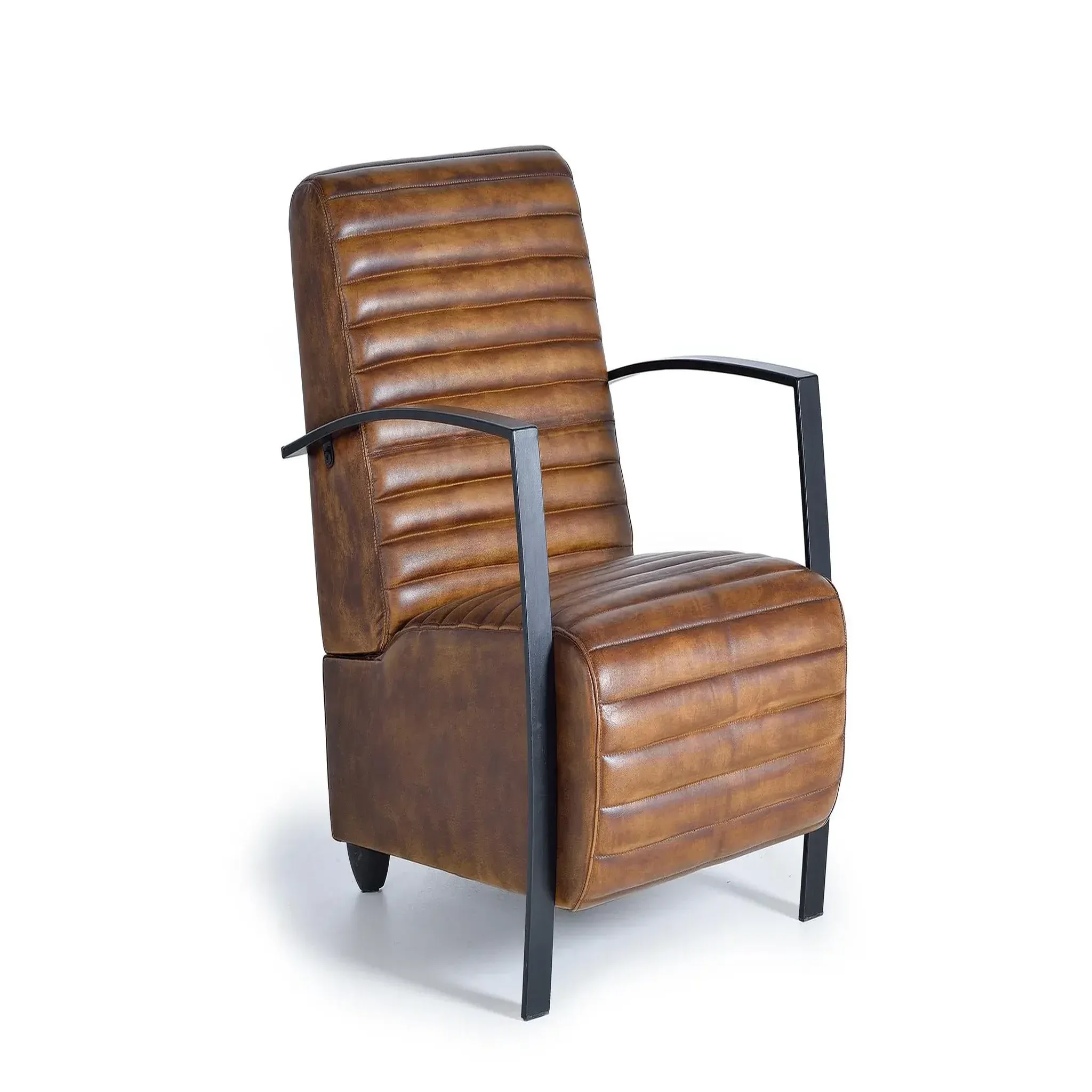 GINER Y COLOMER SL Fauteuil en cuir 75 cm style industriel vintage