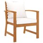Voir la diapositive 4 : VIDAXL Salon de jardin 5 pcs avec coussin Bois d'acacia solide