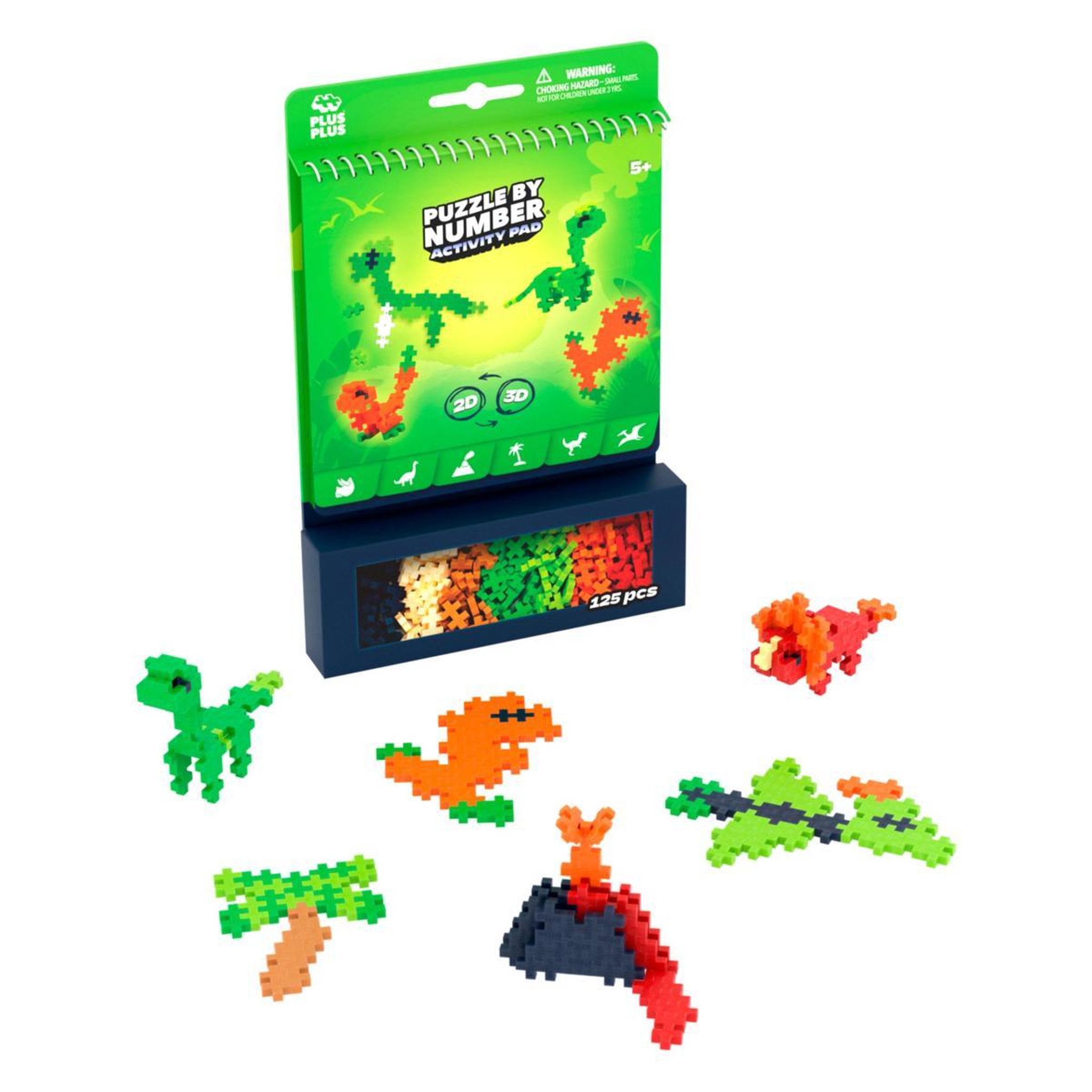 PlusPlus Plus-Plus - Bloc d'activite Dinosaures 125 pièces