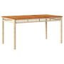 Voir la diapositive 2 : VIDAXL Table de jardin beige 140x80x75 cm resine tressee et acacia