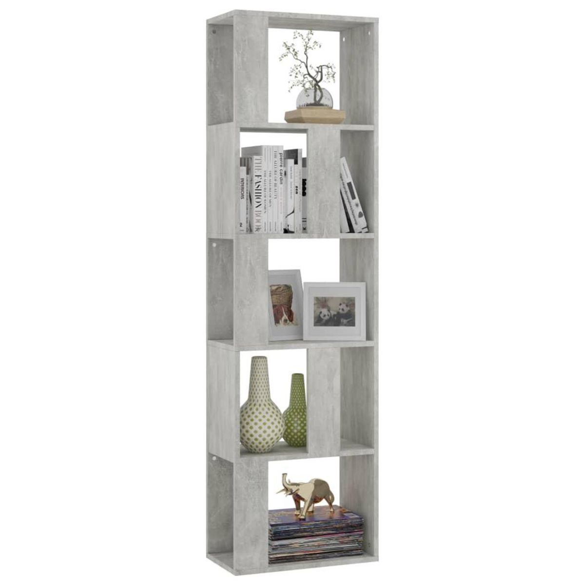 VIDAXL Bibliotheque/Separateur de piece Gris beton Bois d'ingenierie