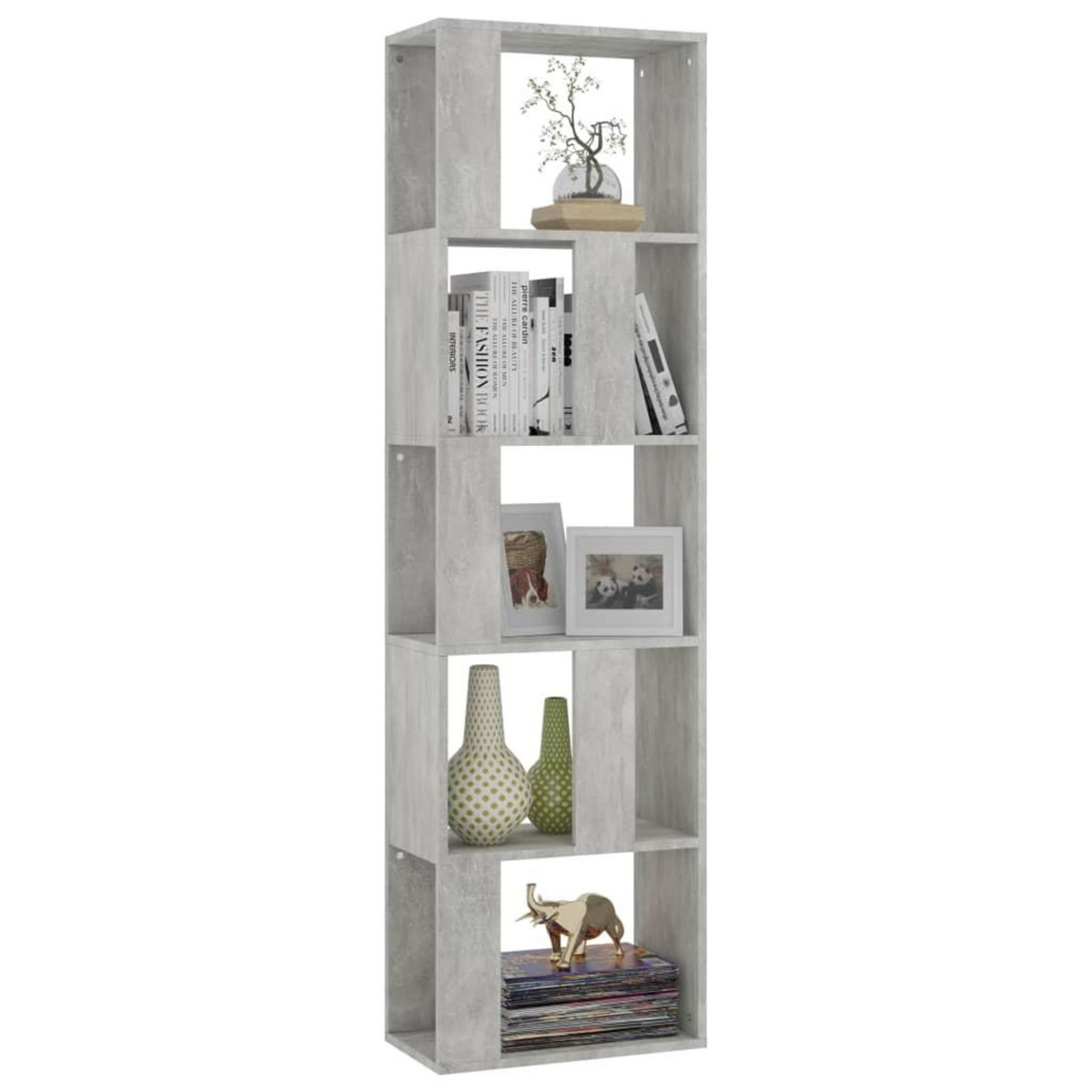 VIDAXL Bibliotheque/Separateur de piece Gris beton Bois d'ingenierie