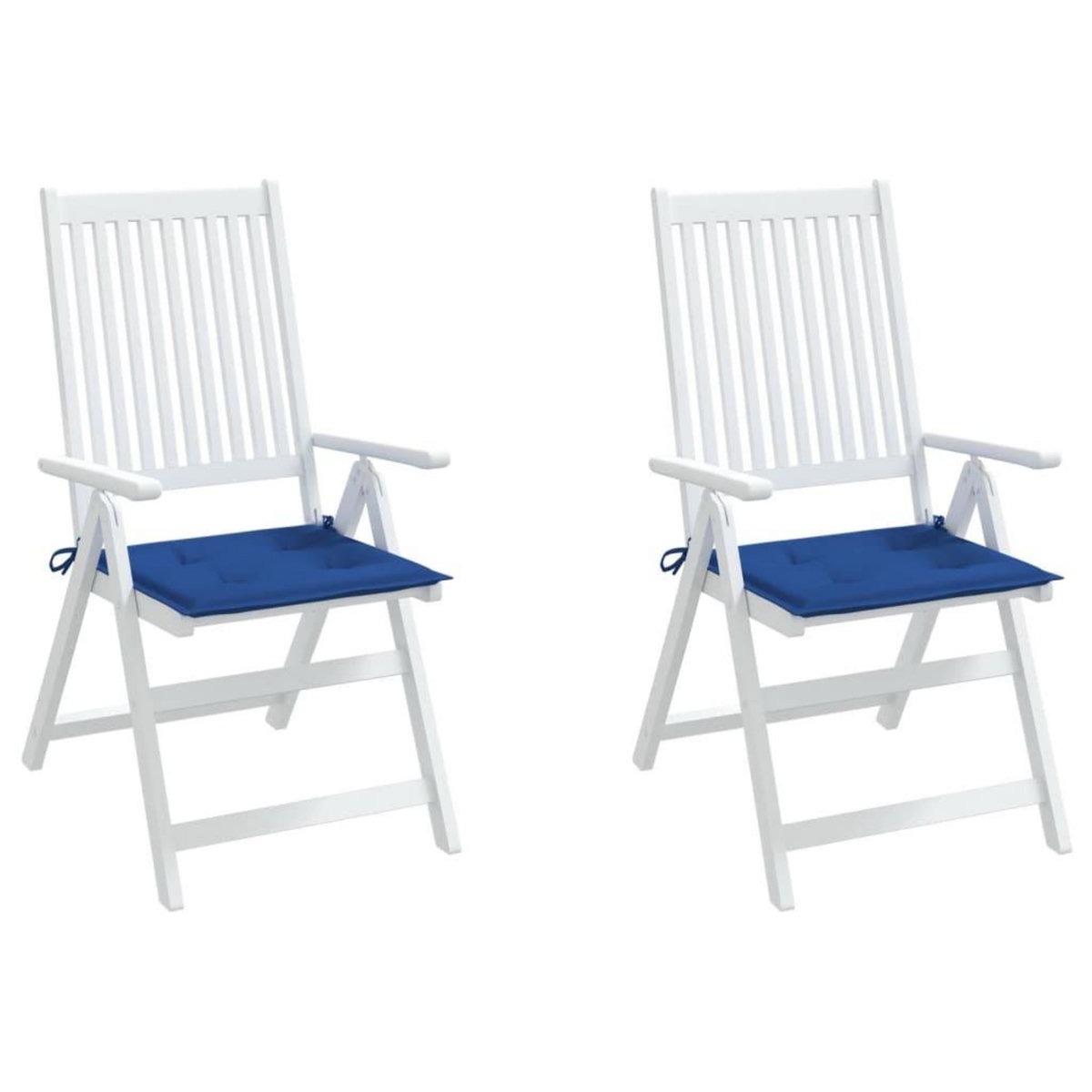 VIDAXL Coussins de chaise de jardin lot de 2 bleu royal 40x40x3 cm