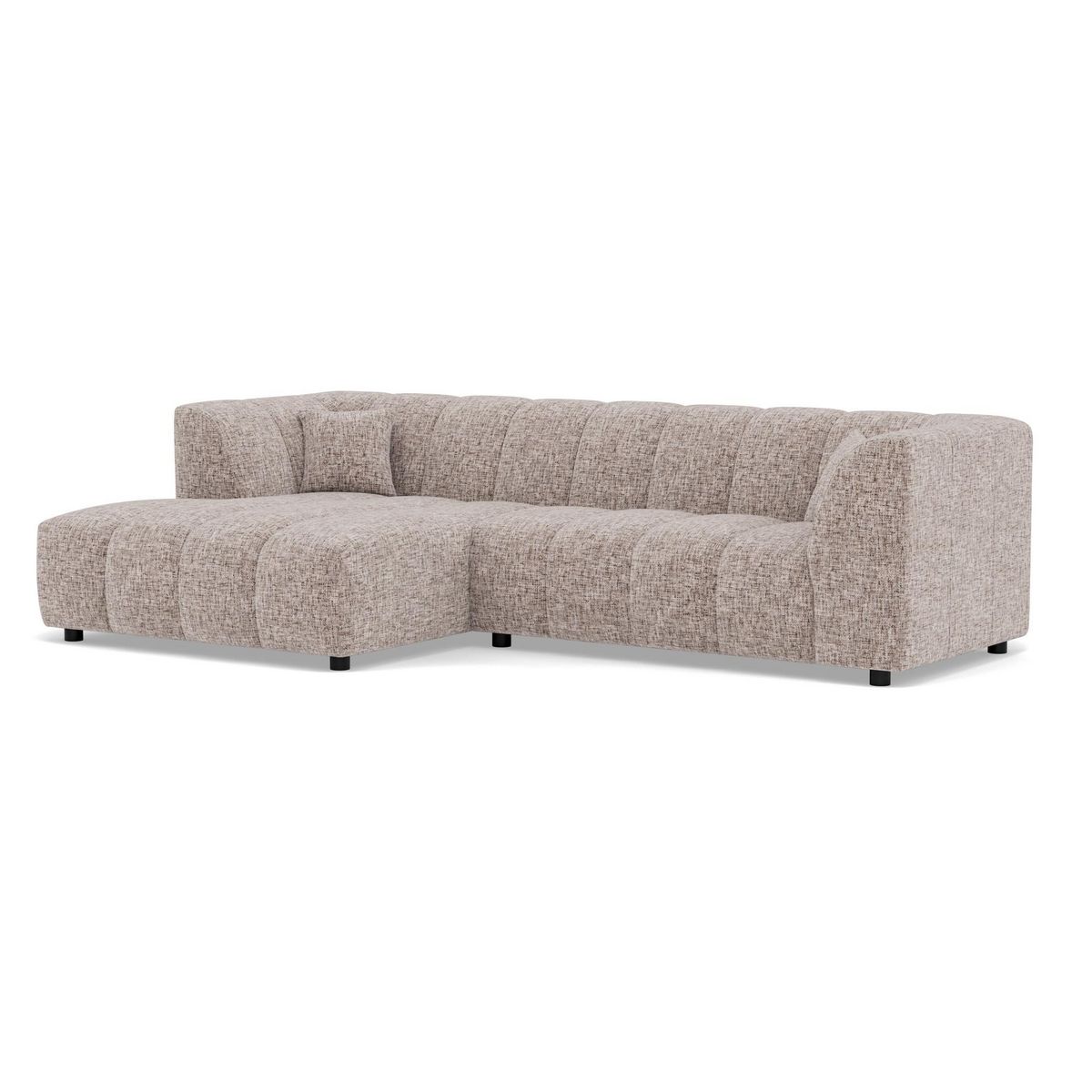 LISA DESIGN Curtis - canapé d'angle gauche 4 places avec accoudoir en tissu texturé