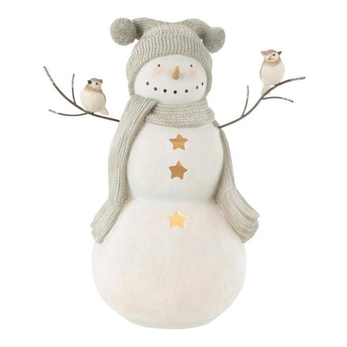 Paris Prix Bonhomme de Neige Déco  Oiseaux  50cm Blanc