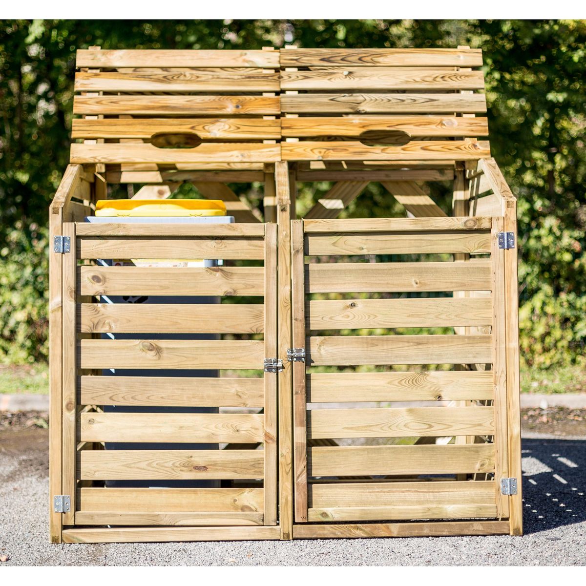 Cache-poubelle - Bois traité autoclave - 150x90x120cm - SKAGEN