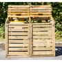 Voir la diapositive 3 : Cache-poubelle - Bois traité autoclave - 150x90x120cm - SKAGEN