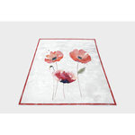 SOLEIL D'OCRE Plaid polaire imprimé et sherpa COQUELICOT 130x150 cm, par Soleil d'ocre