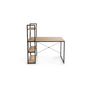 Voir la diapositive 3 : Bureau droit style industriel avec étagères de rangement L120cm HOUSTON