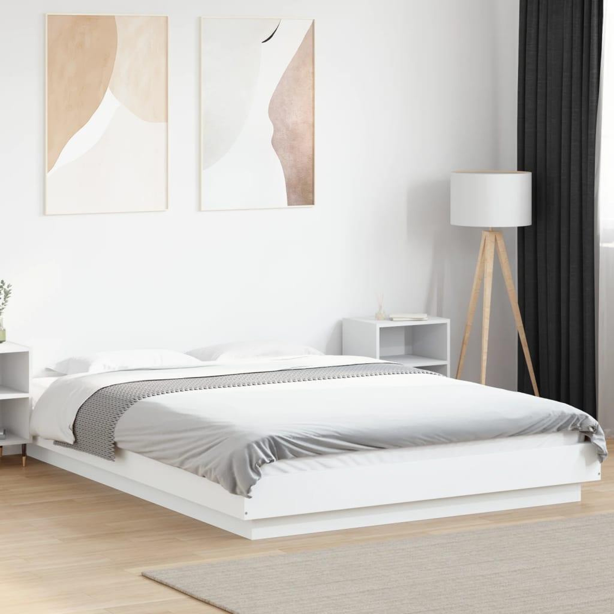 VIDAXL Cadre de lit sans matelas blanc 135x190 cm