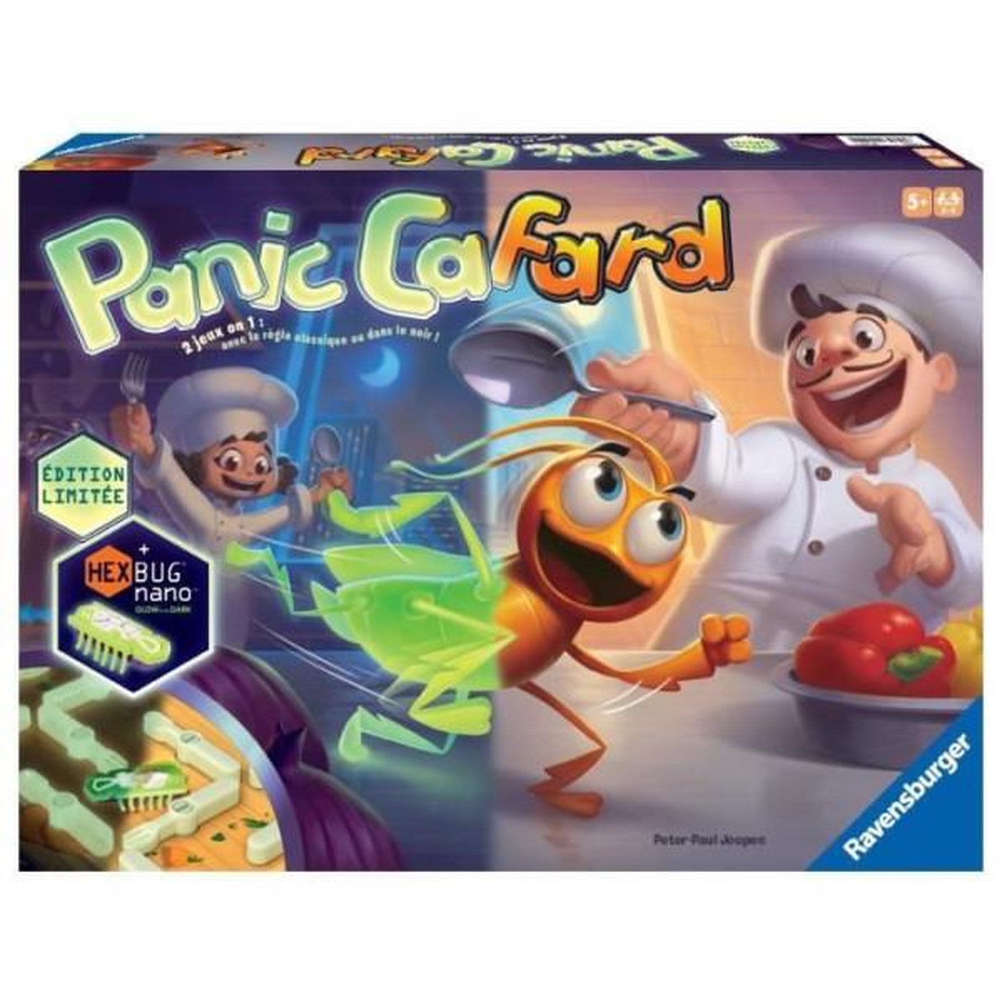 RAVENSBURGER Panic cafard phosphorescente, jeu de rapidité rigolo, édition 10eme anniversaire, enfants et parents, des 5 ans, 20973, ravens