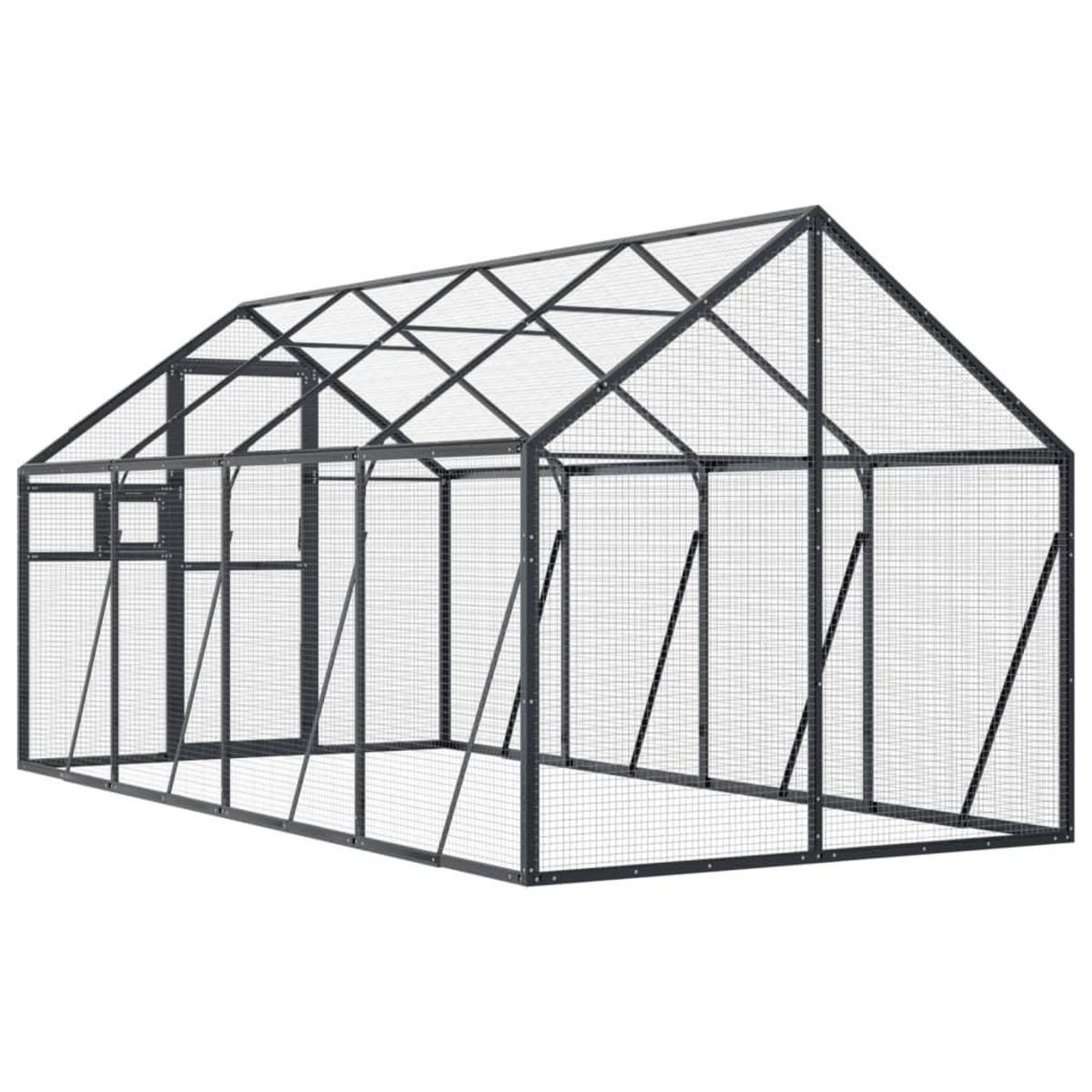 VIDAXL Voliere anthracite 1,79x4x1,85 m aluminium