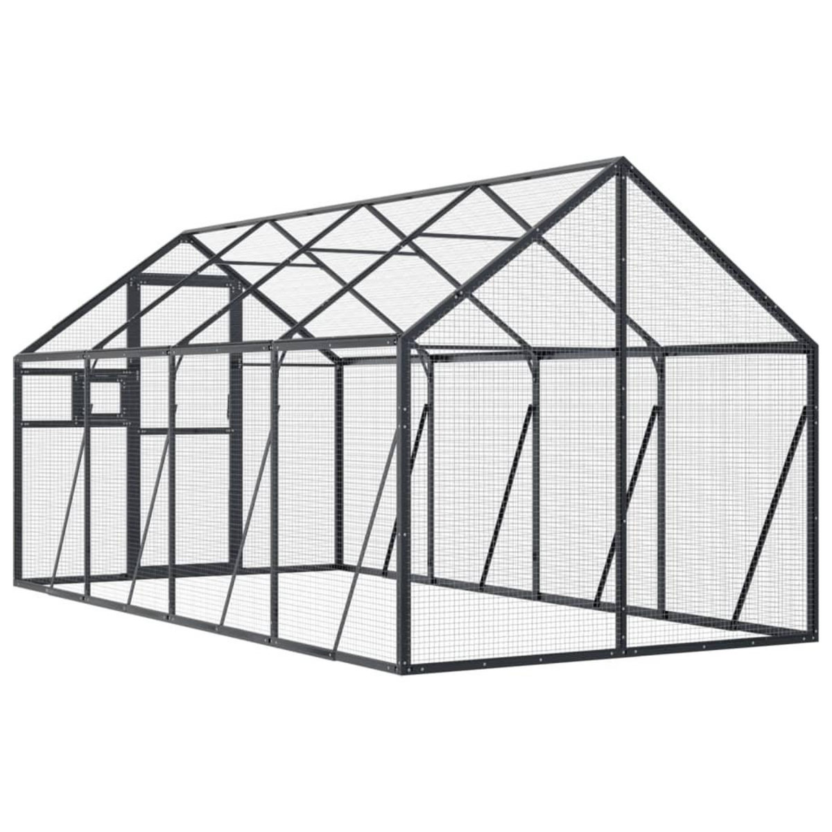 VIDAXL Voliere anthracite 1,79x4x1,85 m aluminium