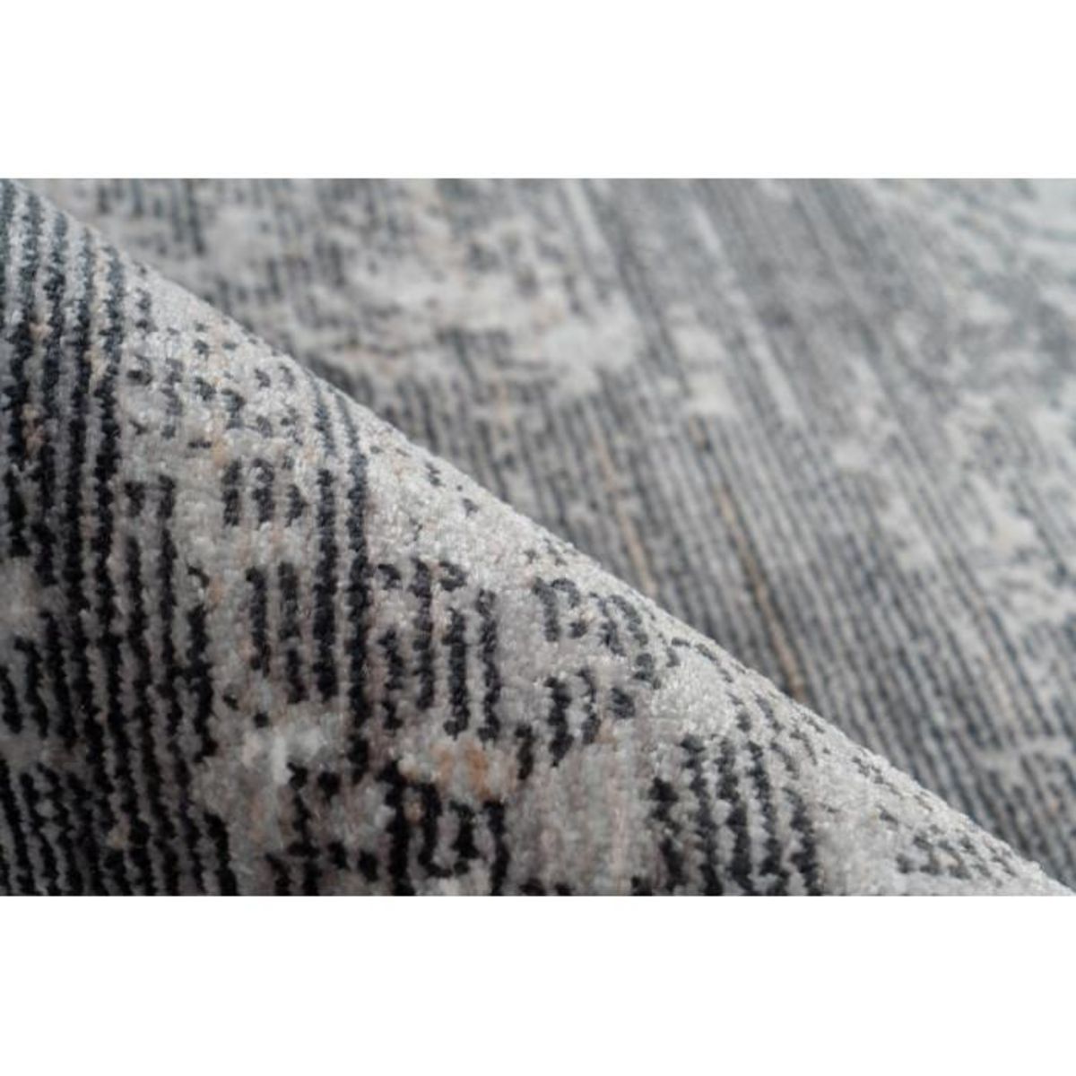 Paris Prix Tapis Vintage à Franges  Baroque VII  Anthracite