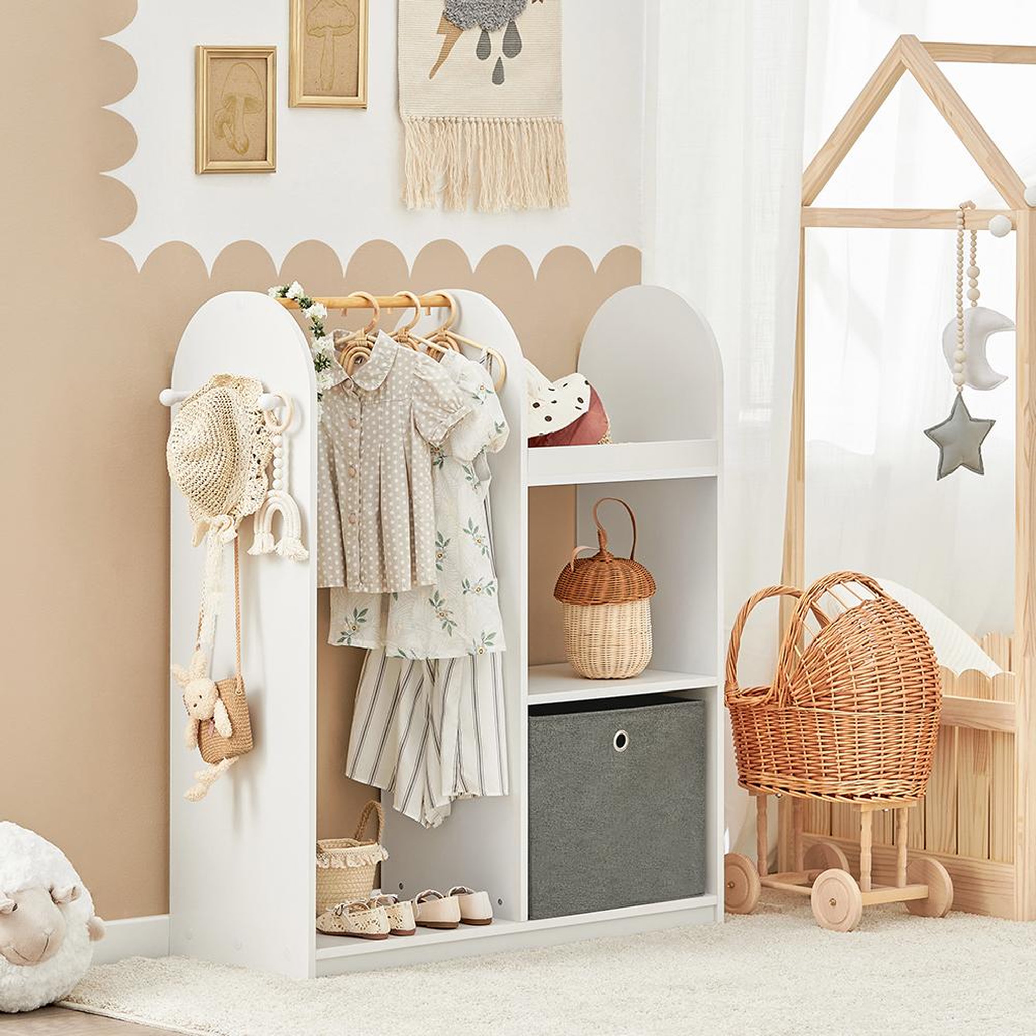 Voir la diapositive 2 : SOBUY SoBuy - Armoire Enfant à 2 étagères - Nordique - KMB40