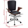 Voir la diapositive 5 : VIDAXL Chaise de bureau Bois courbe avec tapisserie en similicuir