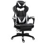 Voir la diapositive 1 : VINSETTO Vinsetto Fauteuil de bureau gamer style baquet racing - pivotant, inclinable - coussin lombaire, tétière, repose-pieds inclus - revêtement synthétique blanc noir