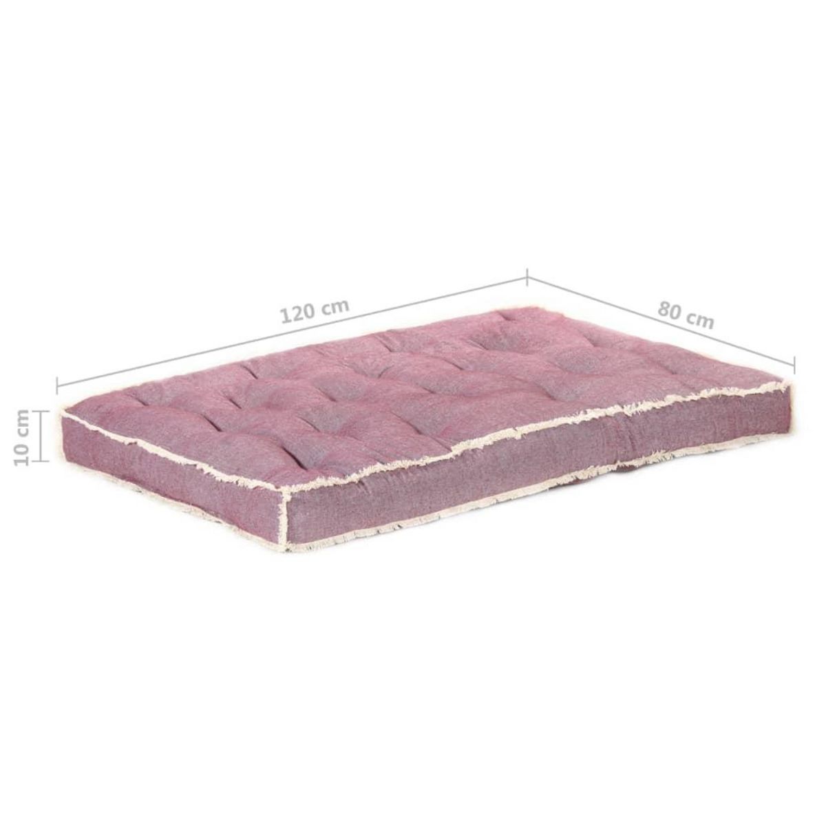 VIDAXL Coussin de canape palette Rouge bordeaux 120x80x10 cm