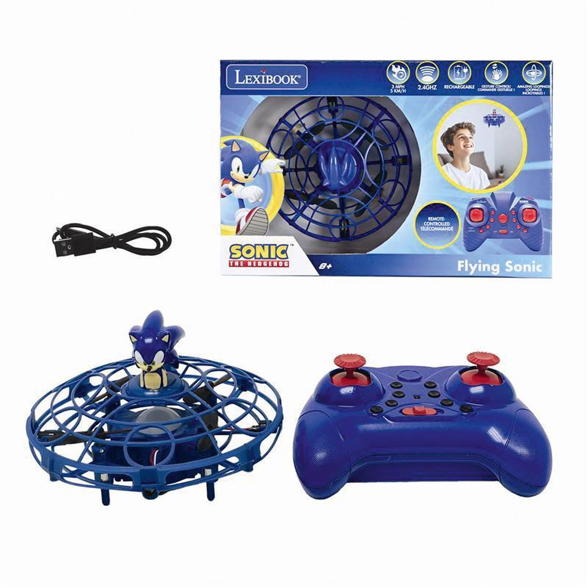 Voir la diapositive 2 : Lexibook RC Flying Sonic Volant Télécommandé
