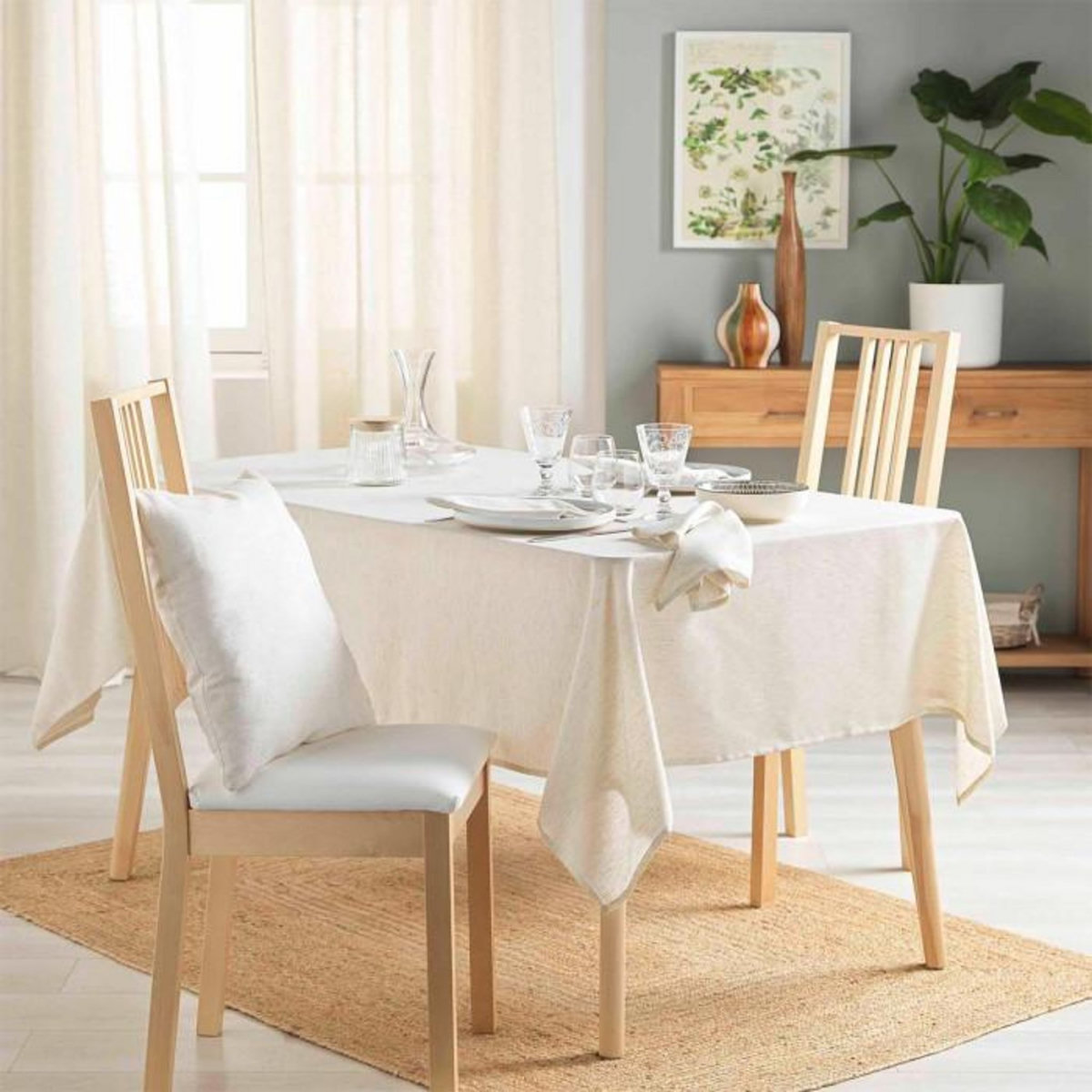 Paris Prix Lot de 3 Serviettes de Table  Pauline  40x40cm Naturel
