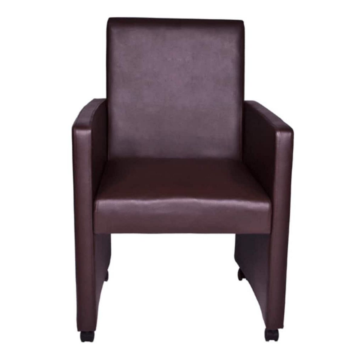 VIDAXL Chaises a manger lot de 2 marron similicuir