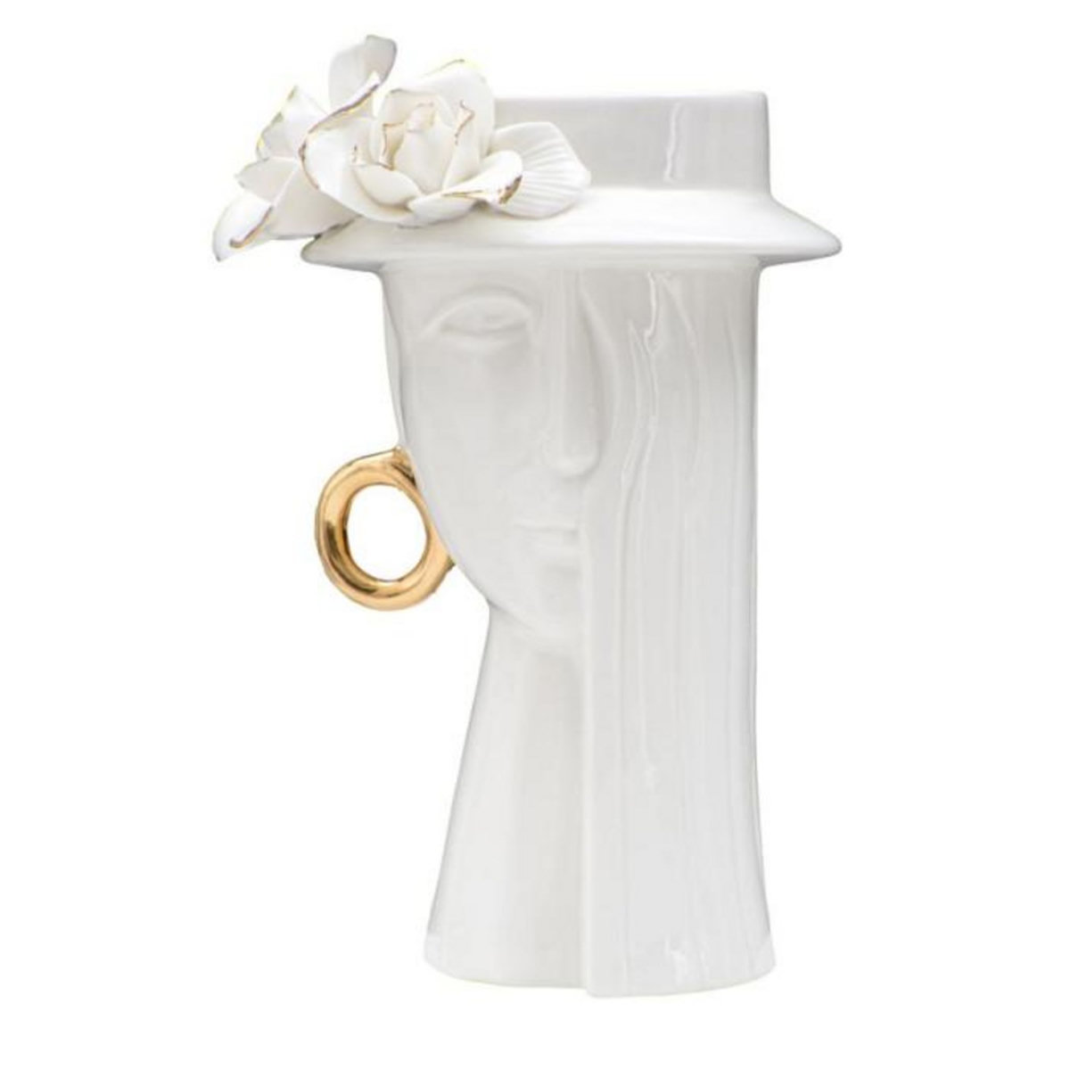 Paris Prix Vase Déco en Porcelaine  Woman Elegant  23cm Blanc