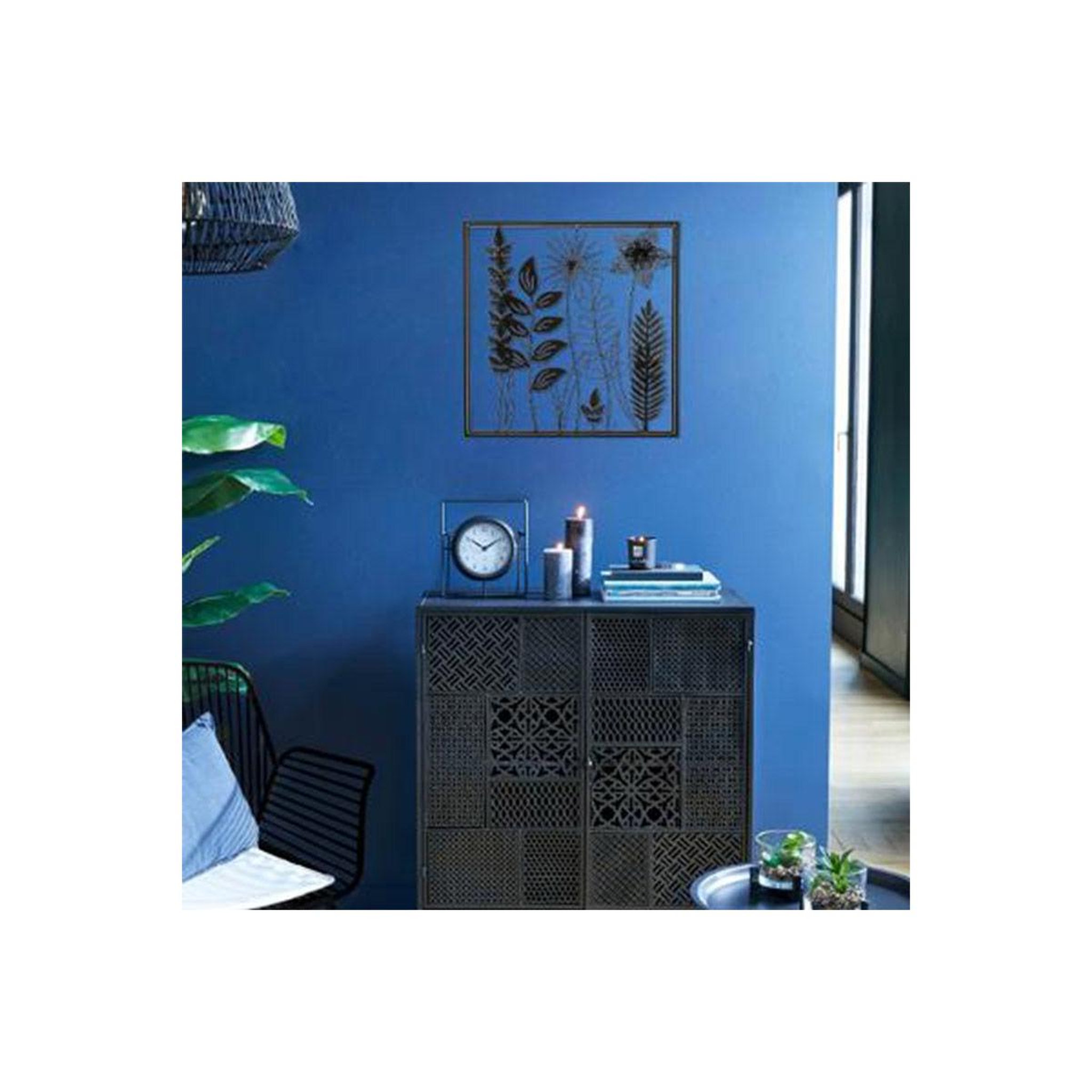 Voir la diapositive 3 : ATMOSPHERA Décoration murale en métal  feuillu  40cm noir