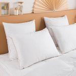 DUNLOPILLO Oreiller Premium Naturel Anti-Acariens Ferme - 30% duvet. Coloris disponibles : Blanc