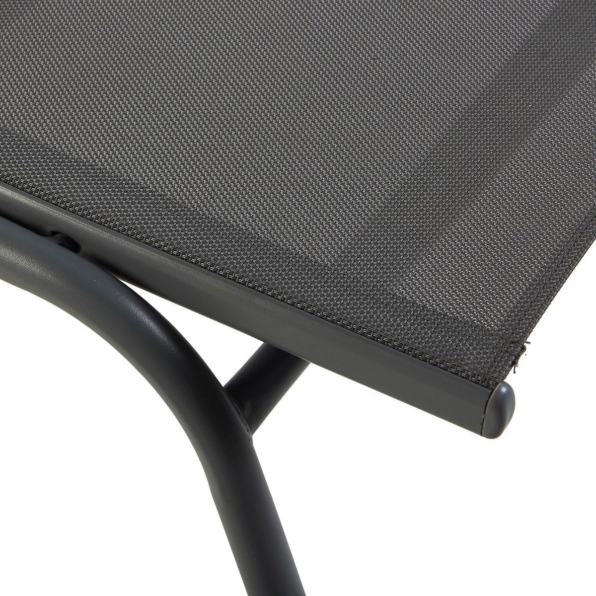 GARDENSTAR Bain de soleil XXL - Textilène et acier - 200x76x40cm - Gris 