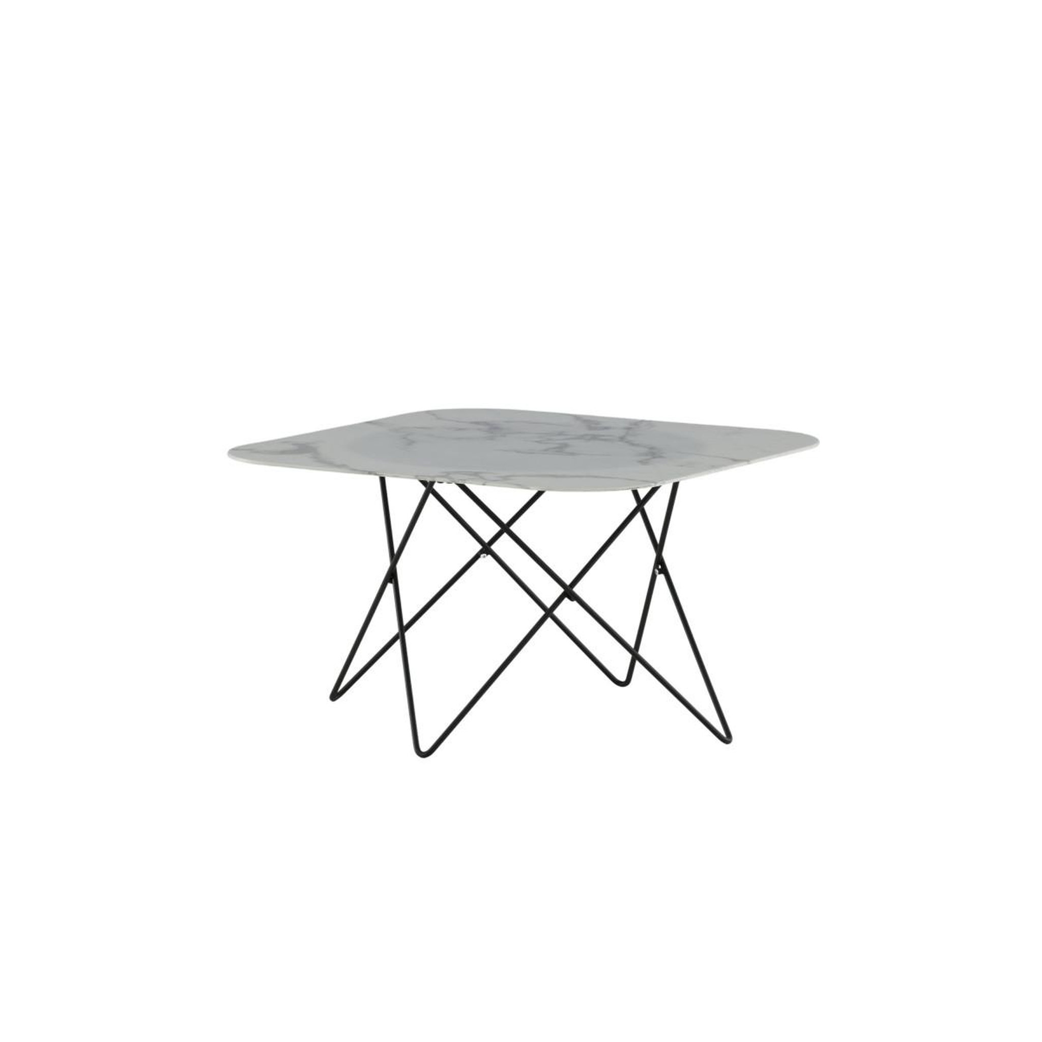 Voir la diapositive 2 : Paris Prix Table basse en verre marbré  tristar  80cm blanc