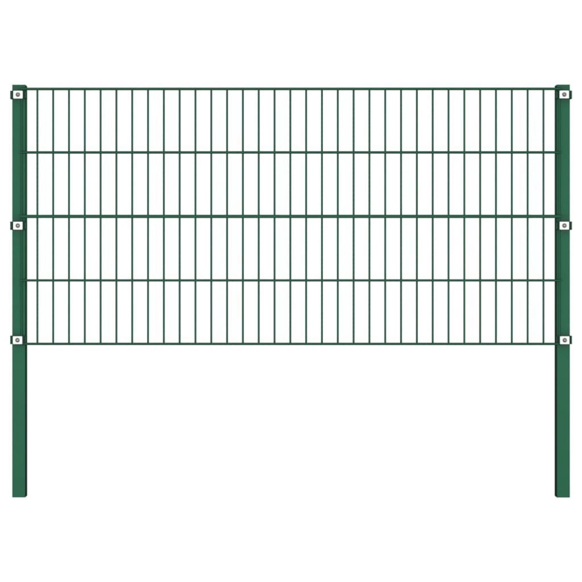 VIDAXL Panneau de cloture avec poteaux en fer 867 x 80 cm Vert