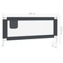 Voir la diapositive 6 : VIDAXL Barriere de securite de lit d'enfant Gris fonce 200x25 cm Tissu
