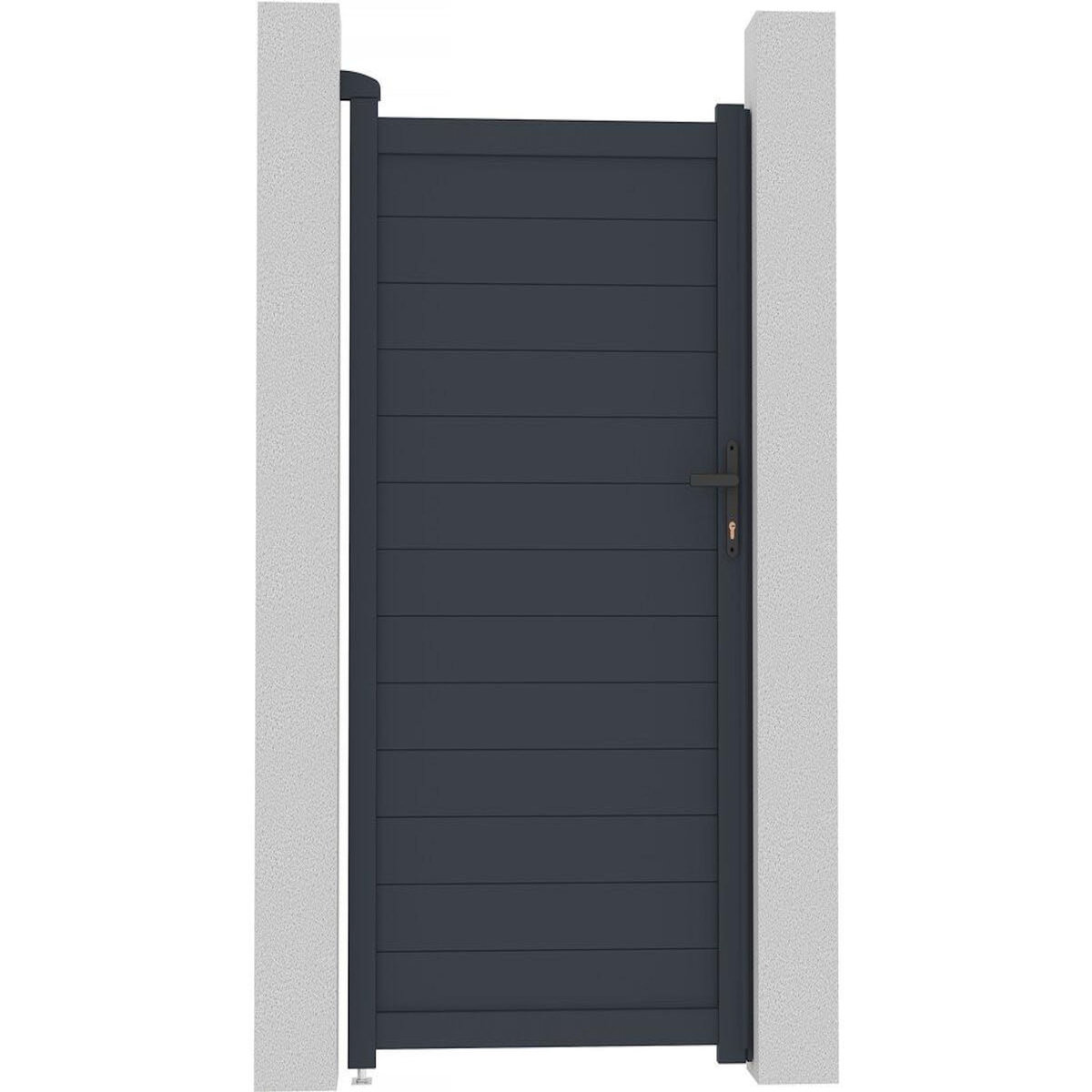 Habitat et Jardin Portillon aluminium  Marc  - 101.2 x 180.9 cm - Gris