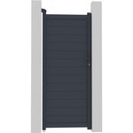 Habitat et Jardin Portillon aluminium  Marc  - 101.2 x 180.9 cm - Gris