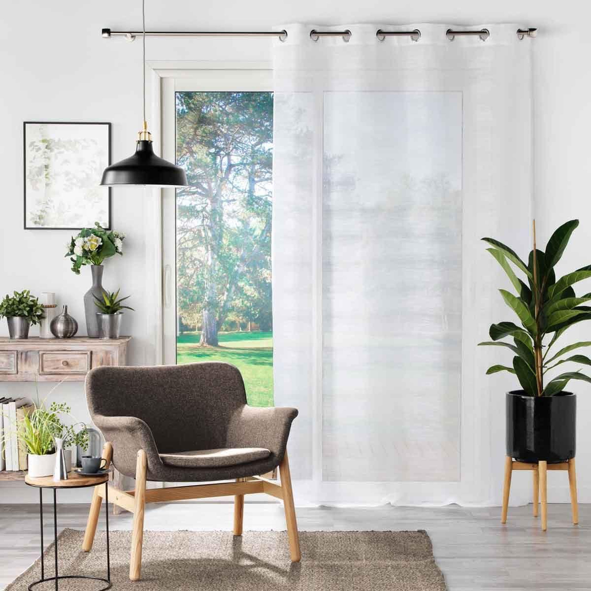 Voir la diapositive 3 : Douceur d'Intérieur Rideau voilage à œillets  effie  140x280cm gris