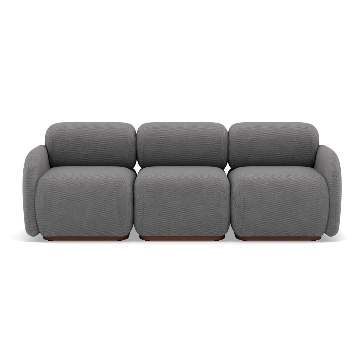 LISA DESIGN Penelope - canapé droit modulable 3 places en velours texturé