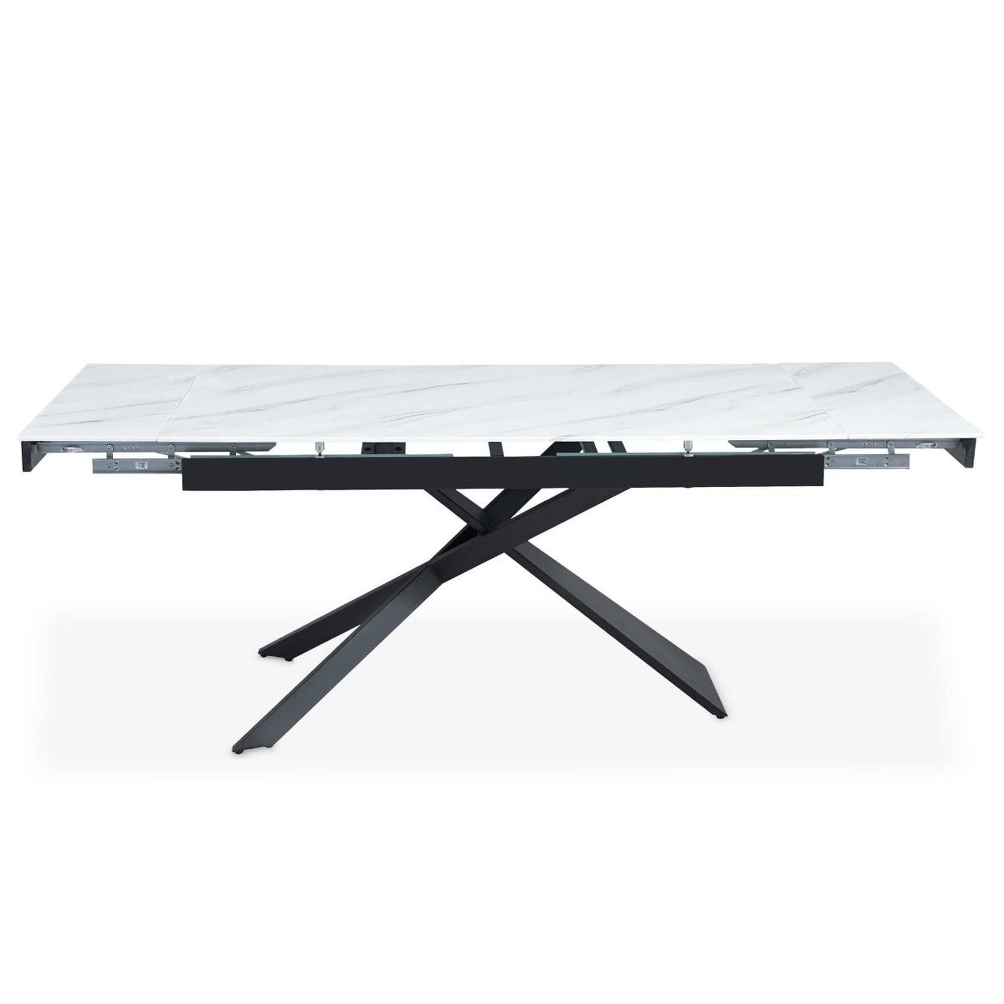 Voir la diapositive 2 : Paris Prix Table à manger extensible  lara  150-210cm blanc & noir