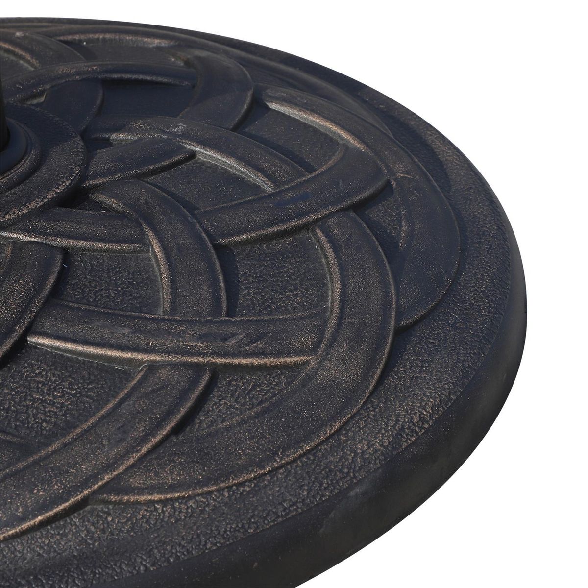 HOMCOM Pied de parasol base de lestage de parasol rond résine imitation fonte motif rosace diamètre 57 cm poids net 19 Kg