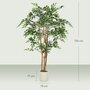 Voir la diapositive 3 : HOMCOM Arbre artificiel plante artificiel banyan H.1,5 m vrais troncs 1116 feuilles grand réalisme