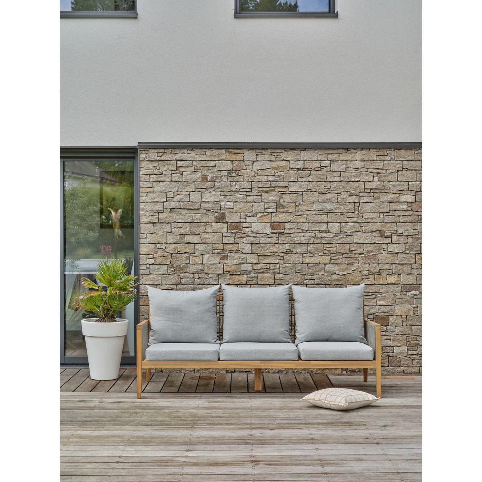 Voir la diapositive 4 : Paris Prix Salon de jardin 5 places en bois  funa  203cm naturel