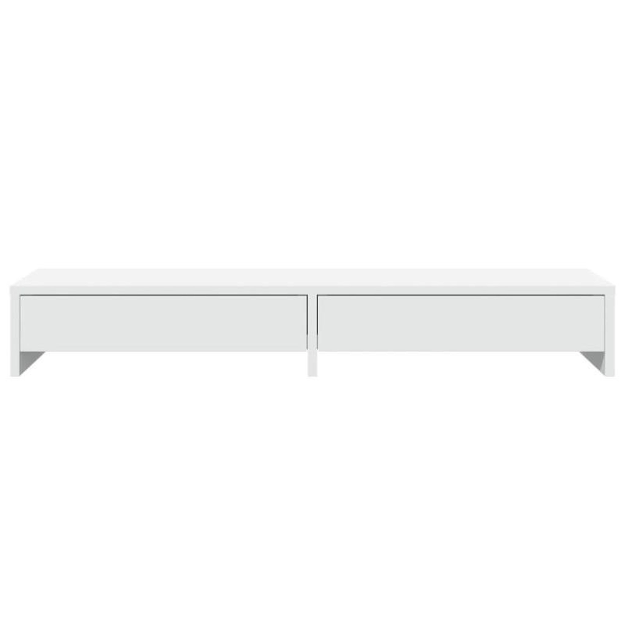 Voir la diapositive 4 : VIDAXL Support de moniteur avec tiroirs blanc bois d ingénierie