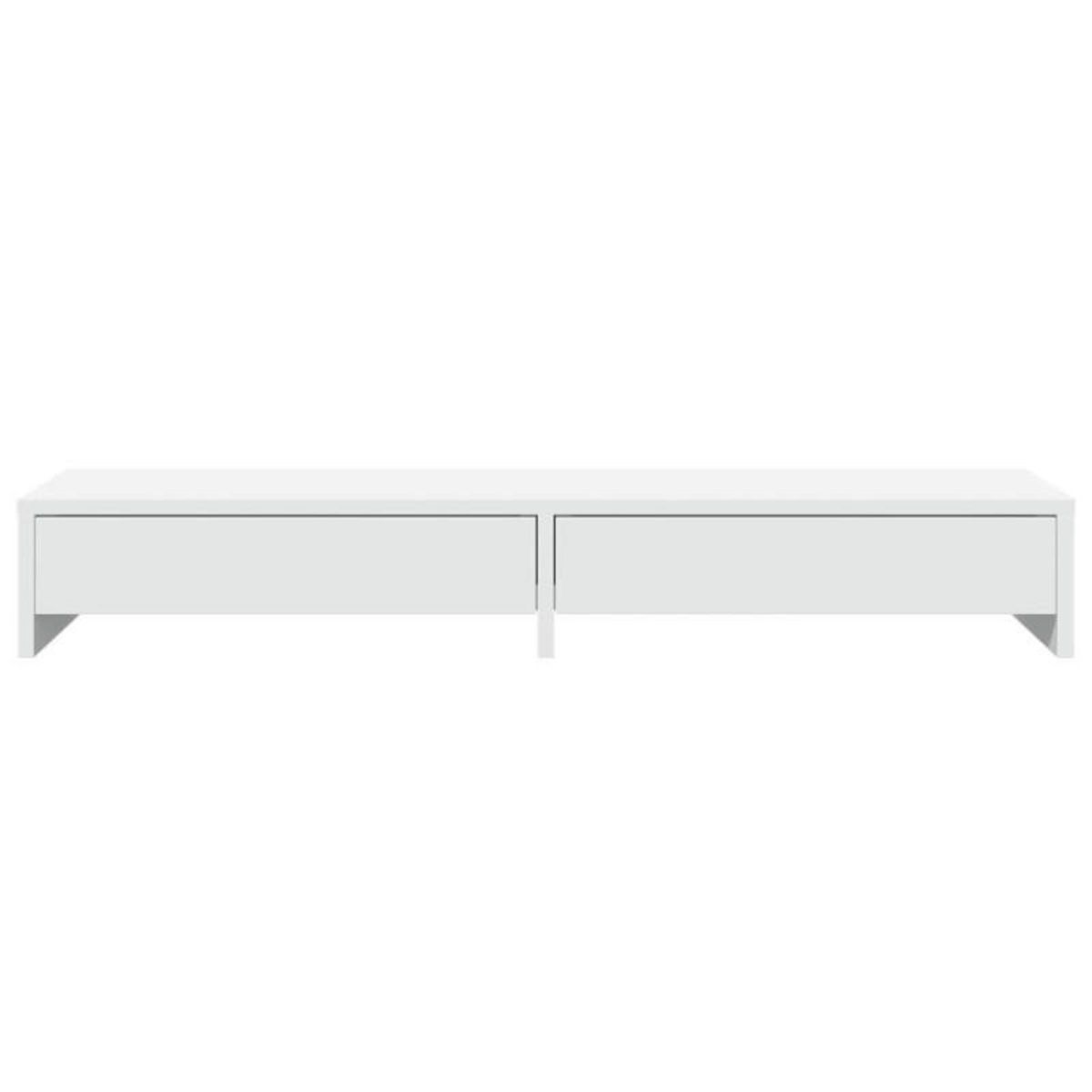 VIDAXL Support de moniteur avec tiroirs blanc bois d ingénierie