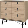 Voir la diapositive 4 : MARKET24 Commode RY - 6 Tiroirs - Décor Chene - L101,8 x P40,1 x H94,8 cm