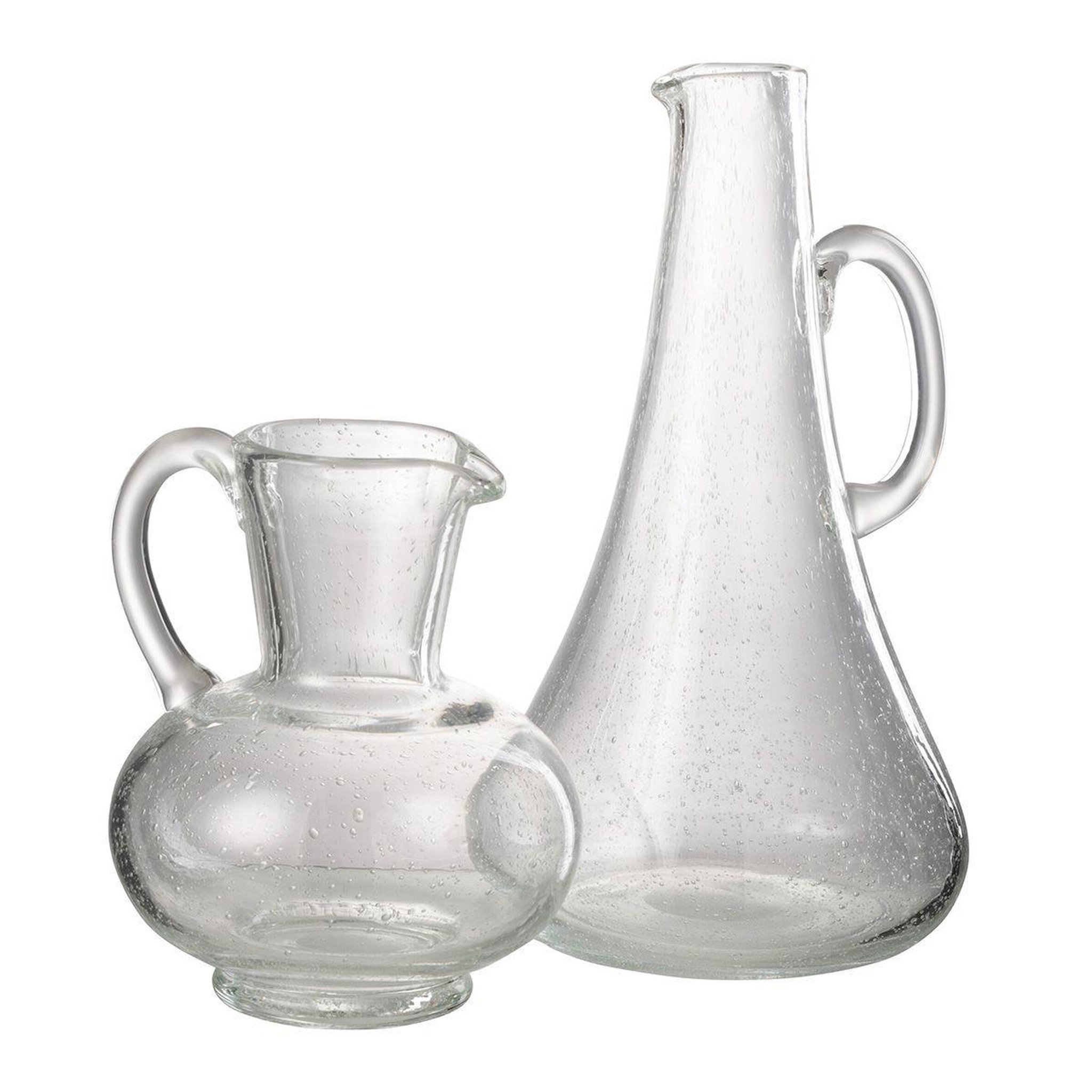 Voir la diapositive 2 : J-LINE Carafe design en verre  boule  21cm transparent