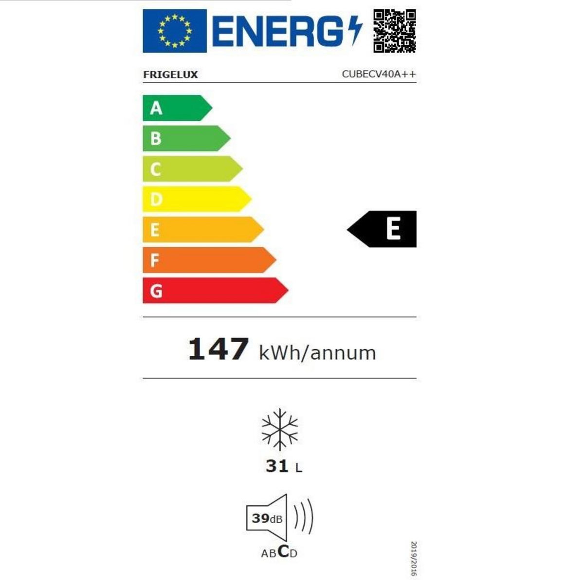 Frigelux Congélateur compact 47cm 32l - cubecv40a
