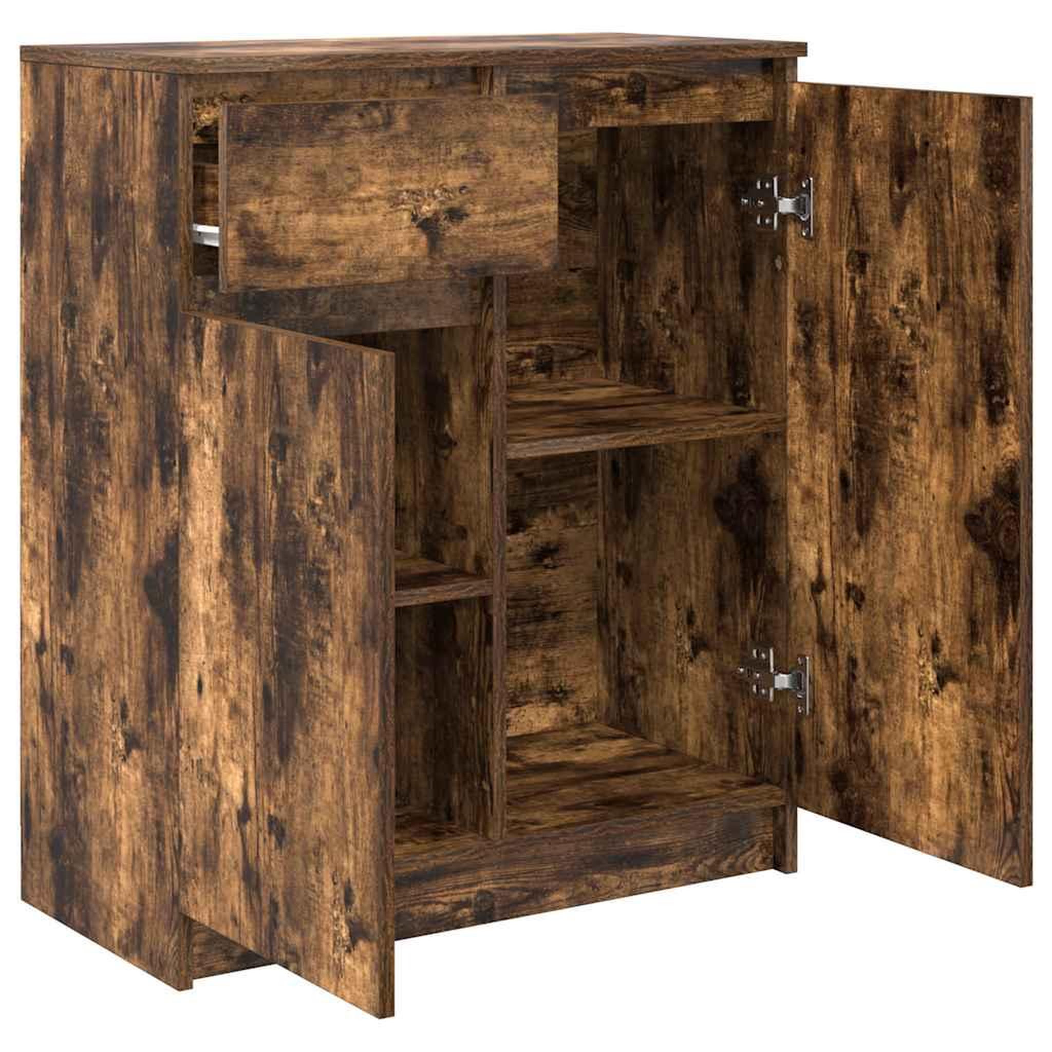 Voir la diapositive 5 : VIDAXL Buffet avec tiroir chene fume 71x35x84 cm bois d'ingenierie
