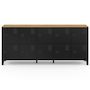 Voir la diapositive 3 : ID MARKET Buffet casier 180cm ESTER 10 portes en métal noir plateau bois design industriel