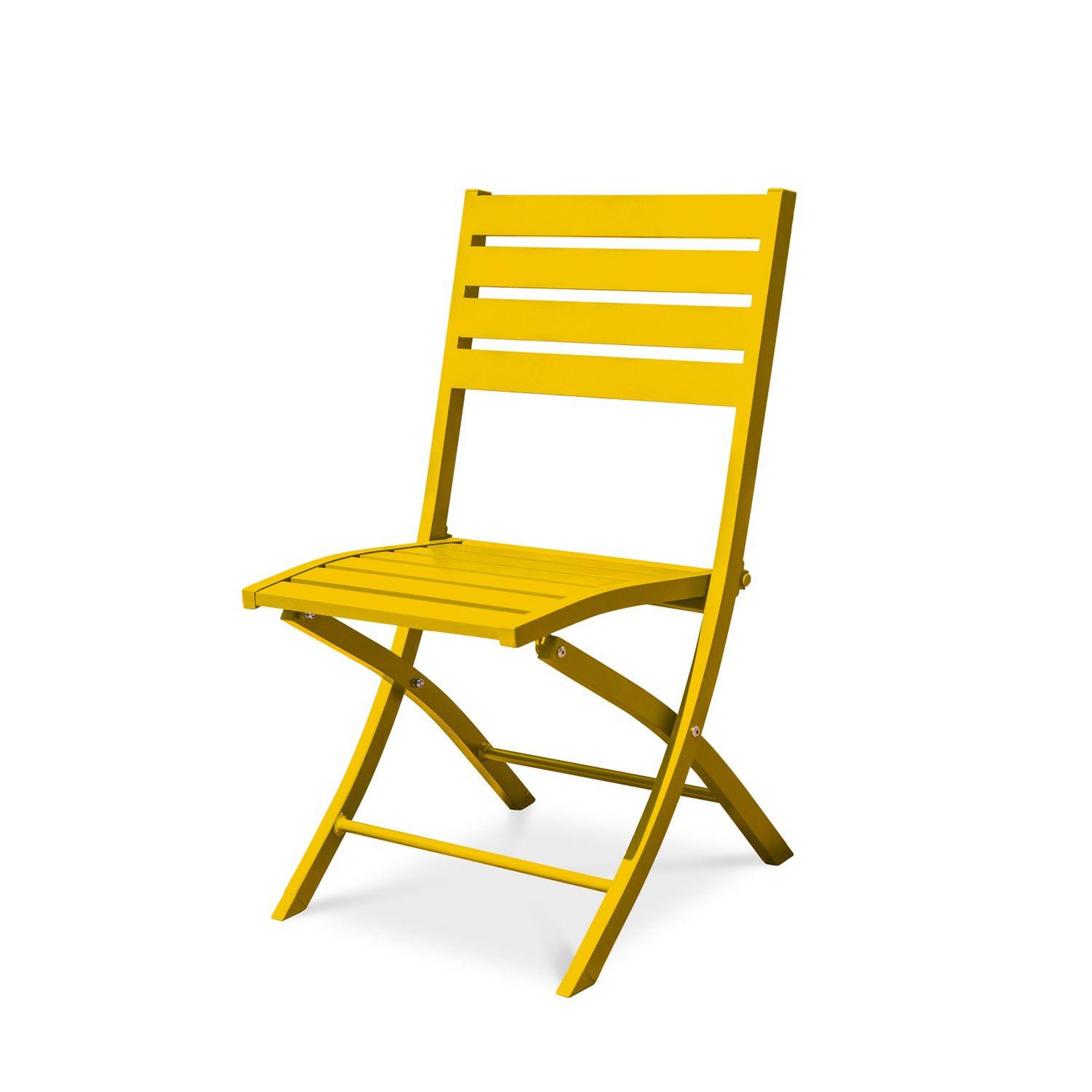 Voir la diapositive 2 : DCB GARDEN Chaise de jardin pliante - Aluminium - Moutarde - MARIUS